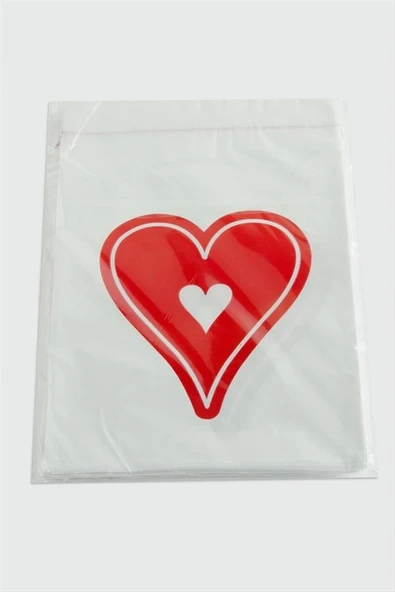 11*17 Kalp Sedef Poşet Paketi 100 Adet