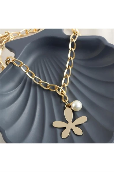 Çiçek Lüx Zincir Kolye - 2