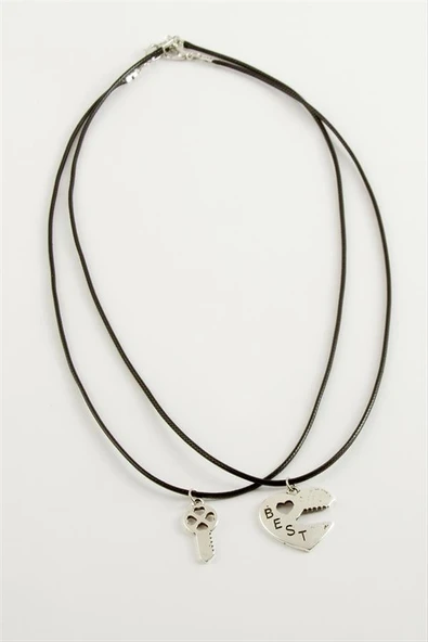 Kalp Anahtar Arkadaşlık Kolyeleri (Çift Kolye) - 2