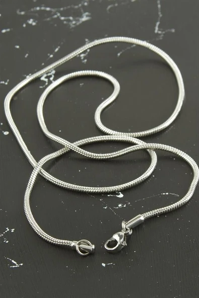 Silindir Zincir Çelik Kolye 55 cm