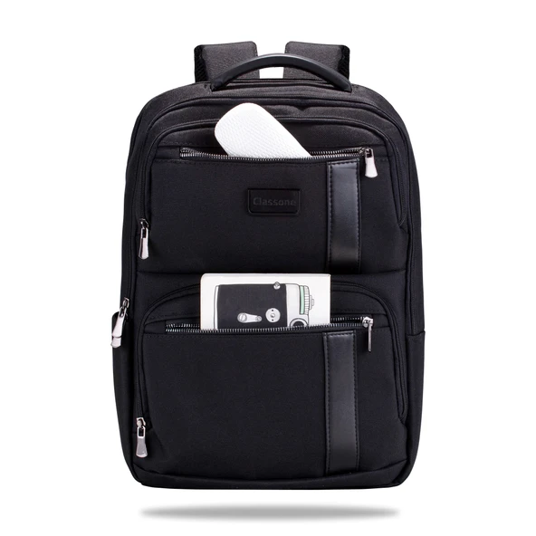 Classone BP-BS100 Business VIP B1 - Serisi 15.6' WTX Pro Su Geçirmez Kumaş Laptop Sırt Çantası-Siyah ürün görseli 1