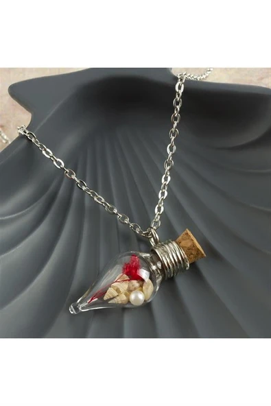 Çiçek Fanus Canlı Kolye - 2