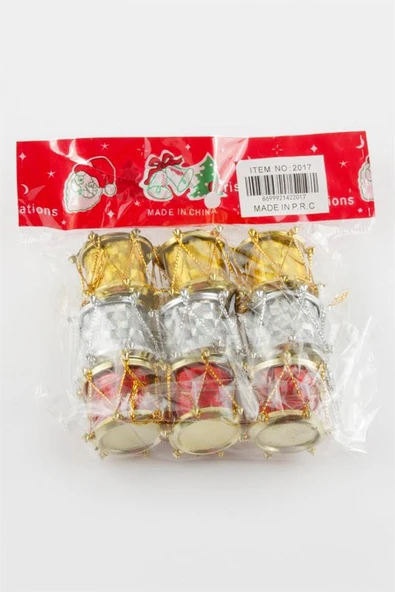 9 Adet Davul Yılbaşı Ağaç Süsü - 2