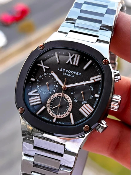 Lee Cooper İtalyan Bileklik Setli 2 Yıl Garantili Suya Dayanıklı Çelik Kordon Renk Atma Yapmaz VS.BLKT.0544 - Resim 4