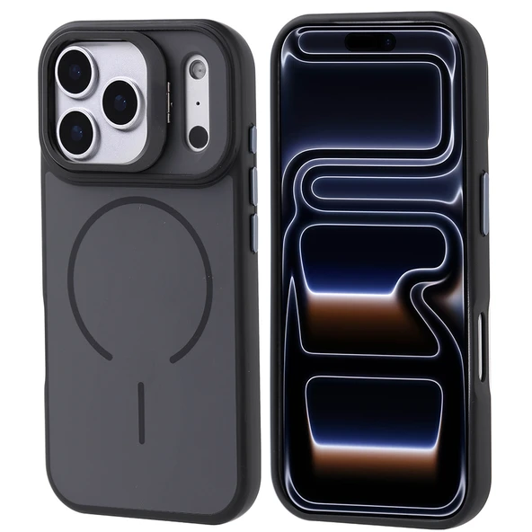 iPhone 17 Pro Kılıf M-safe Şarj Özellikli Kamera Standlı Notron Kılıf - Resim 2