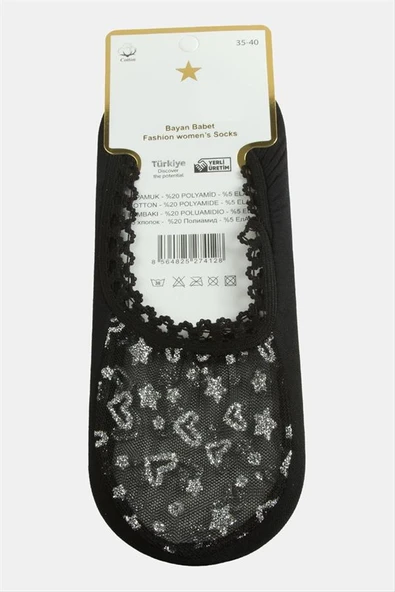 Kalp Dantel Babet Çorap