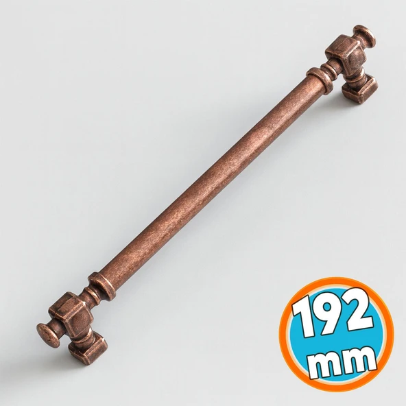 Mobilya Mutfak Dolabı Dolap Kulpu Kulbu Kulpları Eskitme Antik Bakır Düz Metal 192 mm 19.2 cm ürün görseli