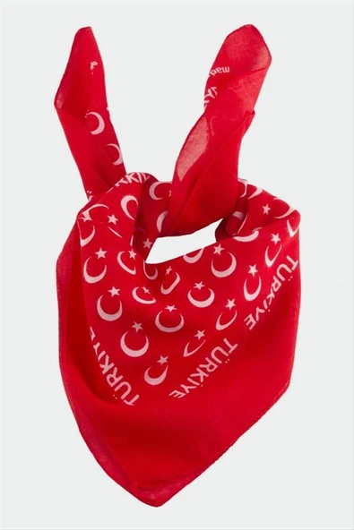 Ay Yıldız Desenli Bandana 50*50