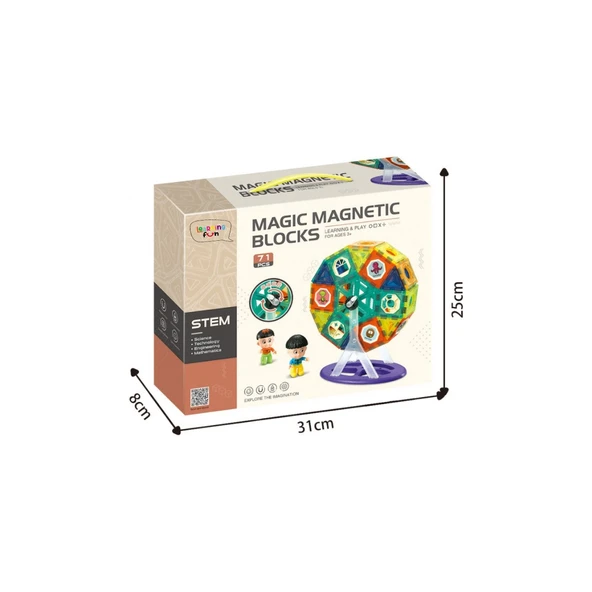 Magic Magnetic Blocks 71 Parça Manyetik Oyuncak Bloklar Seti - Resim 5
