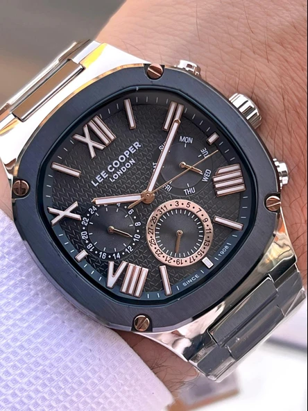 Lee Cooper İtalyan Bileklik Setli 2 Yıl Garantili Suya Dayanıklı Çelik Kordon Renk Atma Yapmaz VS.BLKT.0544 - Resim 2