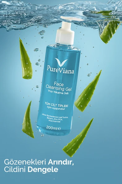 PureViana Arındırıcı & Aydınlatıcı Cilt Bakım Seti -2’li - Yüz Temizleme Jeli ve Serum - Resim 2