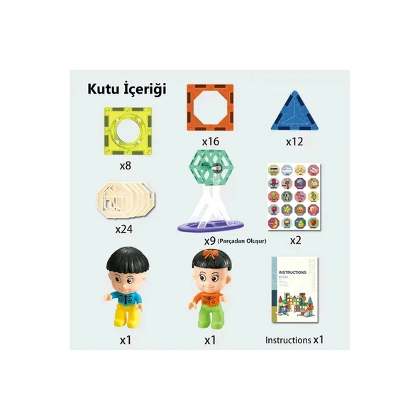 Magic Magnetic Blocks 71 Parça Manyetik Oyuncak Bloklar Seti - Resim 2