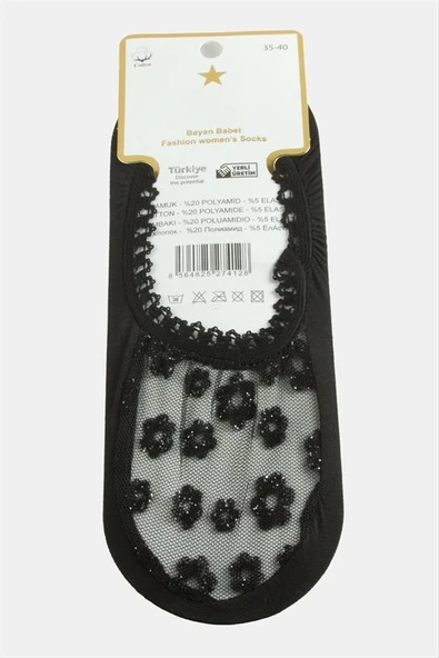 Çiçek Dantel Babet Çorap