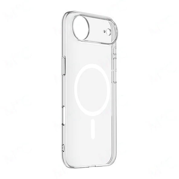 iPhone 17 Air Kılıf IC Çipli M-Safe Şarj Özellikli Şeffaf Kamera Çerçeveli Toledo Kılıf - Resim 4