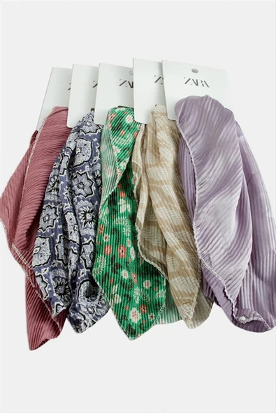 Zr Karışık Pliseli Fular 50 cm - 4