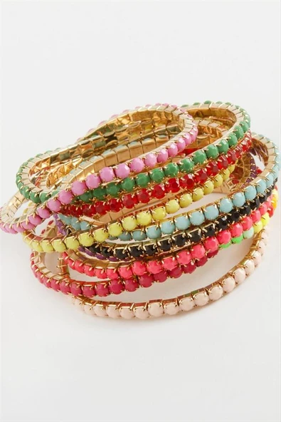 Renkli Kristal Taşlı Bileklik - 2