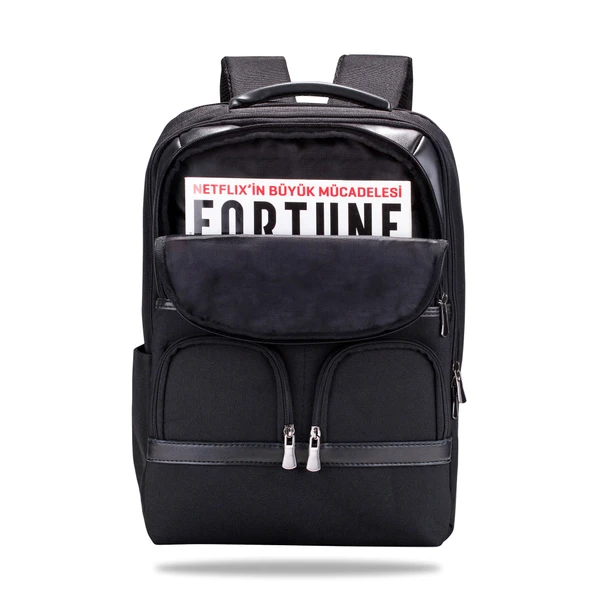 Classone BP-BS200 Business Vıp B2 -Serisi 15.6 Inch Uyumlu Wtx Pro Su Geçirmez Kumaş Laptop Sırt Çantası -Siyah - Resim 3