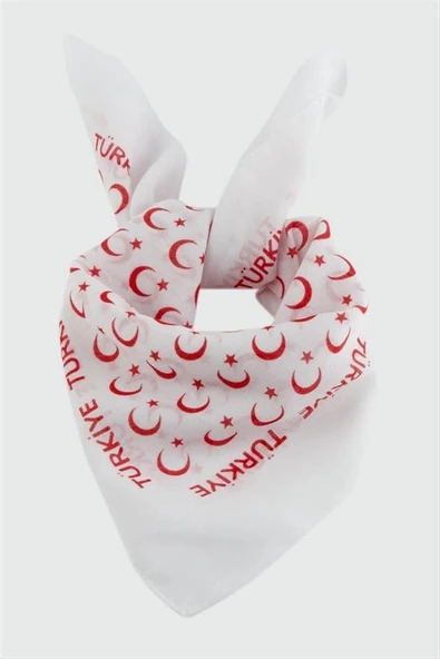 Ay Yıldız Desenli Bandana 50*50