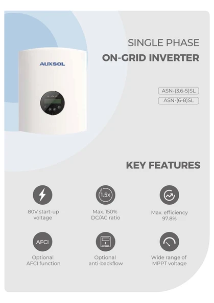AUXSOL - İnges 3.6 KW MONOFAZE ON-GRİD INVERTER - 3600 WATT ŞEBEKE BAĞLANTILI INVERTÖR - Resim 3