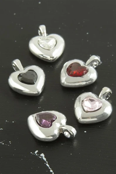 Kalp Zirkon Taşlı Tek Kulplu Aparat 1 Adet