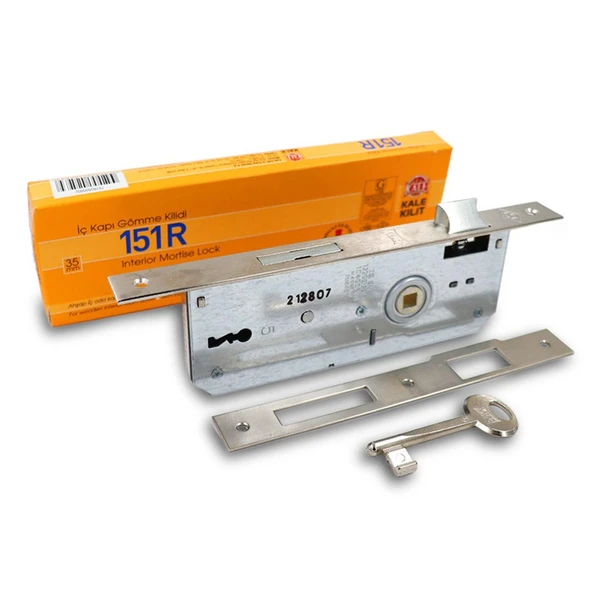 Gömme Kilit Anahtarlı Gövde Kilidi PVC Ahşap WC Banyo İç Oda Kapı Silindirsiz Barelsiz 35 mm - Resim 2