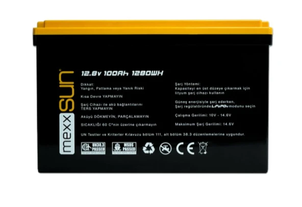 Mexxsun - İnges 12 Volt 100 Amper Lityum Akü - 1280 Wh LifePo4 batarya - Resim 2