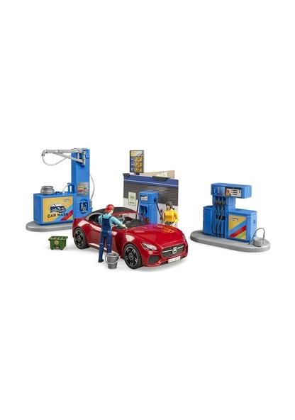 Bruder Benzin İstasyonu ve Oto Yıkama BR62111 Lisanslı Ürün - Resim 3