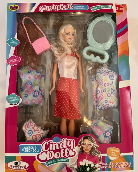 Cindy Doll Oyuncak Bebek 4 Yedek Elbiseli 30 Cm Model Bebek K ürün görseli