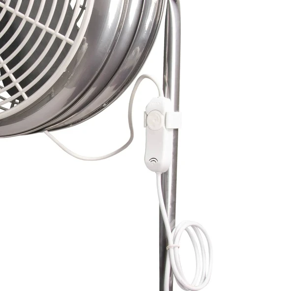 Ayas DEVEKUŞU Retro Tekerlekli Sanayi Tipi Vantilatör - Gri - Resim 4