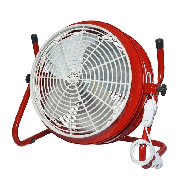 Ayas AKREP Retro Yer Tipi Sanayi Vantilatörü - Kırmızı ürün görseli 1