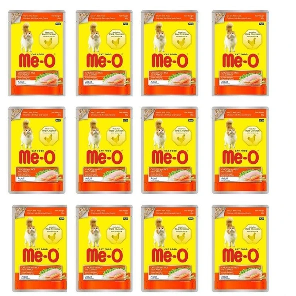 Meo Pouch Adult Tavuk Etli Havuçlu Yetişkin Kedi Konservesi 80 Gr X 12 adet ürün görseli 1