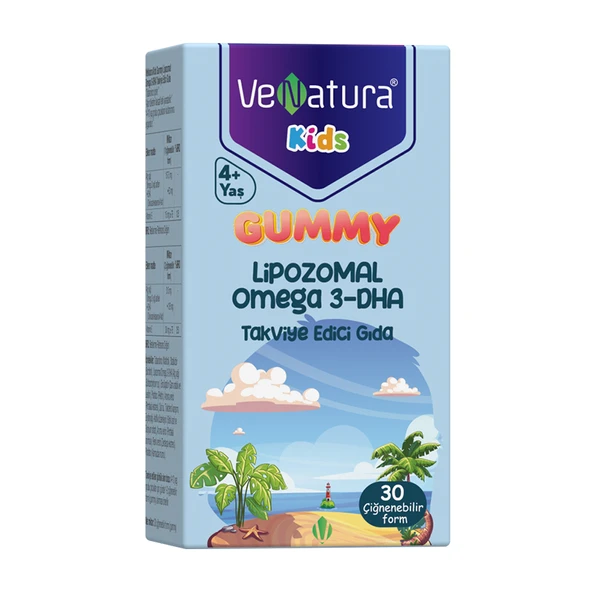 VeNatura Kids Gummy Lipozomal Omega-3 DHA Takviye Edici Gıda 30 Çiğnenebilir Form ürün görseli