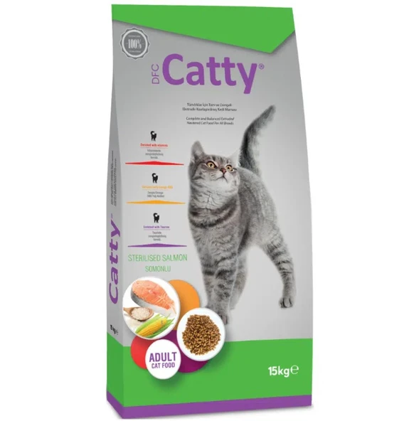 Catty Somonlu Kısırlaştırılmış Yetişkin Kedi Maması 15 Kg ürün görseli