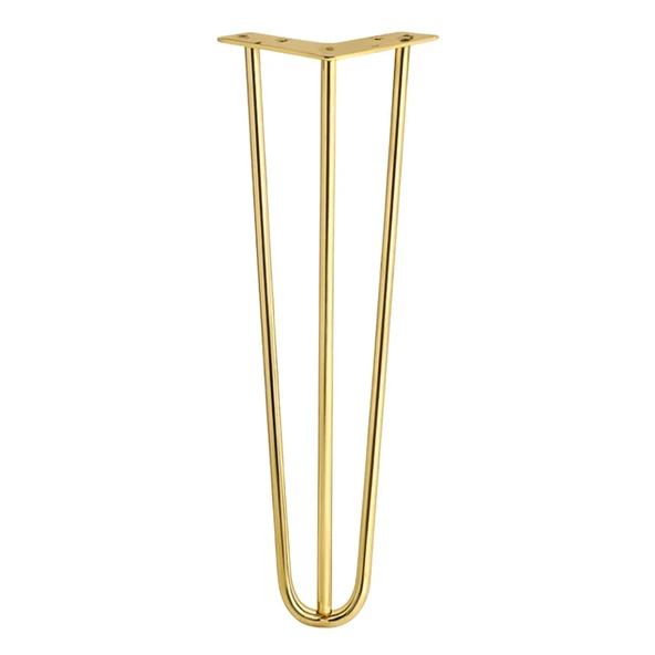 Masa ve Sehpa Ayağı Tekli Dayanıklı Mobilya Yükseltici Destek Modeli 71 cm Gold Altın Metal 4'lü Set - Resim 6