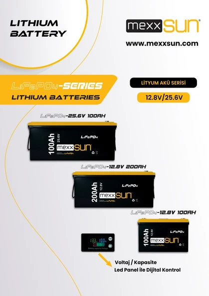 Mexxsun - İnges 12 Volt 100 Amper Lityum Akü - 1280 Wh LifePo4 batarya - Resim 5