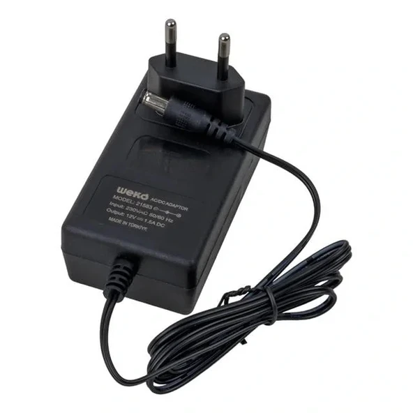 Weko 12 Volt - 1.5 Amper 5.5*2.5 Uçlu Yerli Üretim Plastik Kasa Priz Tipi Adaptör - Resim 3