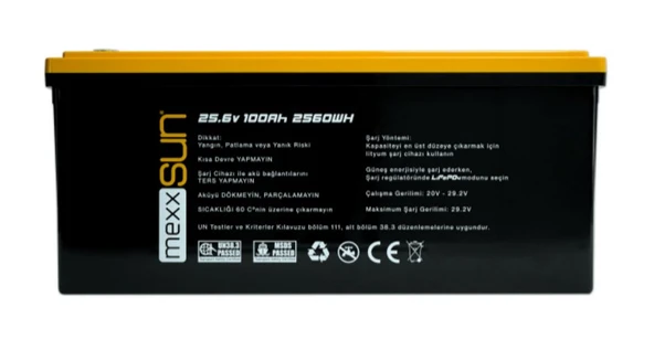 Mexxsun - İnges 25,6 Volt 100 Amper Lityum Akü - 2,56 kWh LifePo4 batarya - 24 volt - Resim 3