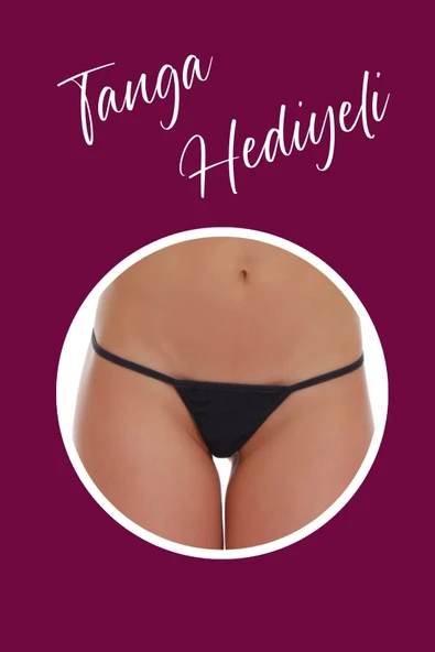 Sırt Dekolteli Transparan Leopar Gecelik Tm1339 - Resim 7