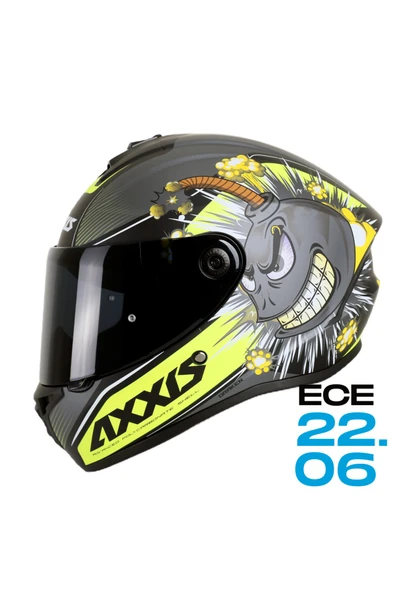 AXXIS DRAKEN S BOMBS A2 MAT GRI KAPALI KASK ürün görseli 1