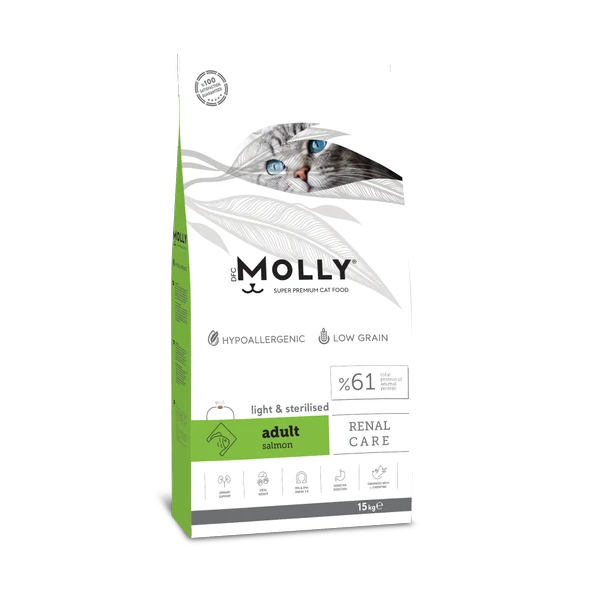 Molly Hipoalerjenik Düşük Tahıllı Somonlu Kısırlaştırılmış Yetişkin Kedi Maması 15 Kg ürün görseli