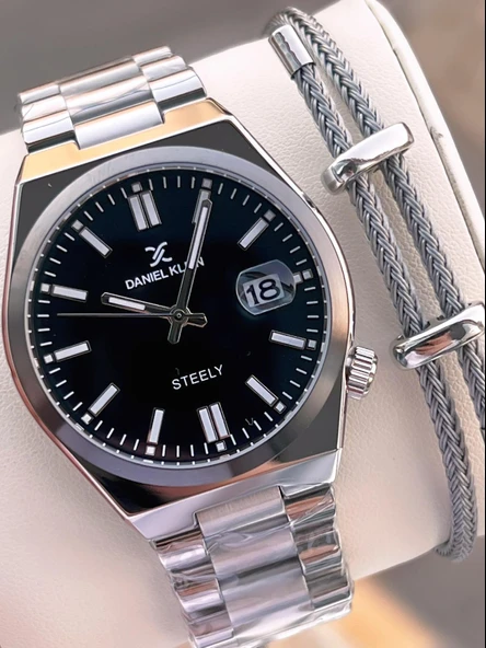 Daniel Klein İtalyan Tasarım Bileklik Hediyeli 2 Yıl Garantili 3 Atm Erkek Kol Saati ES.13861-12 ürün görseli