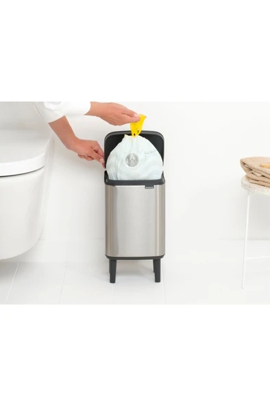 BRABANTİA BO HI FPP MATT STEEL AYAKLI ÇÖP KUTUSU 4L - Resim 2
