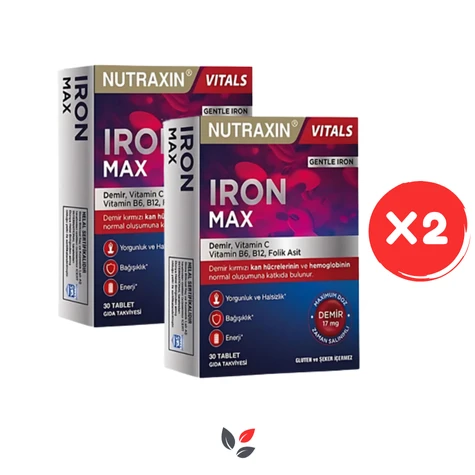 Nutraxin Iron Max Takviye Edici Gıda 30 Tablet | 2 KUTULU SET ürün görseli 1