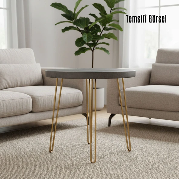 Masa ve Sehpa Ayağı Tekli Dayanıklı Mobilya Yükseltici Destek Modeli 71 cm Gold Altın Metal - Resim 4