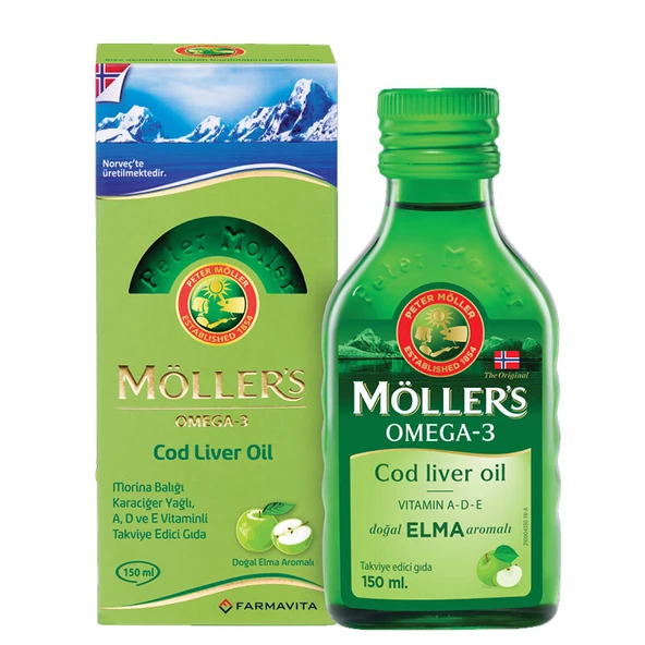 Möllers Omega-3 - Balık Yağı Sıvı Formu 150 ml - Elmalı ürün görseli