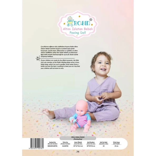 Global Toys Robin Altını Islatan Bebek GL100781 - Resim 6