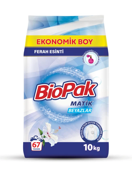BİOPAK MATİK TOZ DETERJAN 10KG BEYAZLAR
