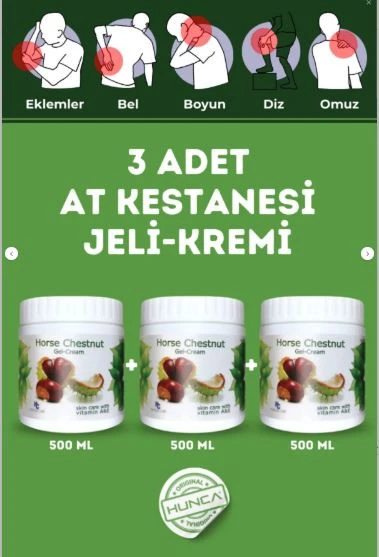 At Kestanesi Kremi 500 ml Horse Chestnut Gel-Cream x 3 Adet ürün görseli