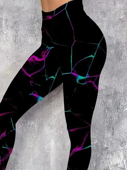 Lucky Life Kadın Yüksek Bel Renk Detaylı Dalgıç Tayt ürün görseli 1