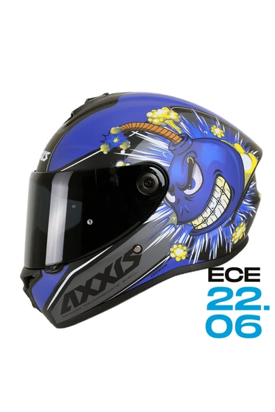 AXXIS Draken S Bombs B7 Matt Blue Motosiklet Kask  (SİYAH VİZÖR HEDİYELİ) ürün görseli